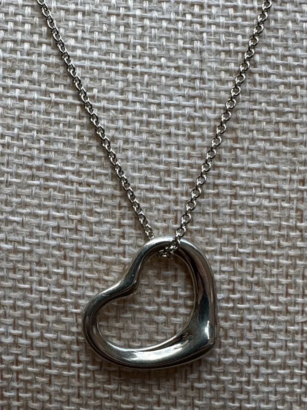 Tiffany & Co. Elsa Peretti Sterling Silver Open Heart Necklace